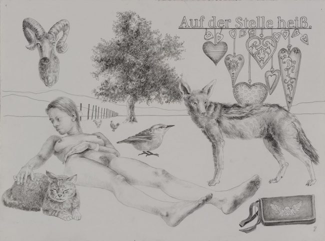 Auf der Stelle heiß! 2013 Blei auf Bütten 28,5 x 30 cm