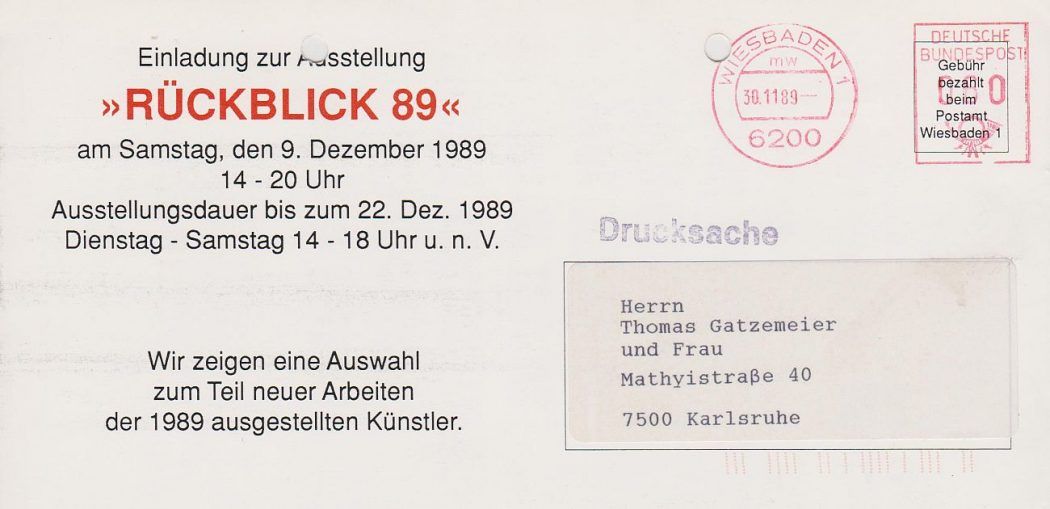 Ausstellung Ressel 1989 Rückseite