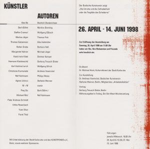 Die Unruhe und die Zufriedenheit 1998 Kunstverein Karlsruhe