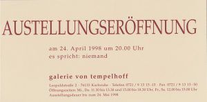 Galerie Tempelhoff Karlsruhe 1998