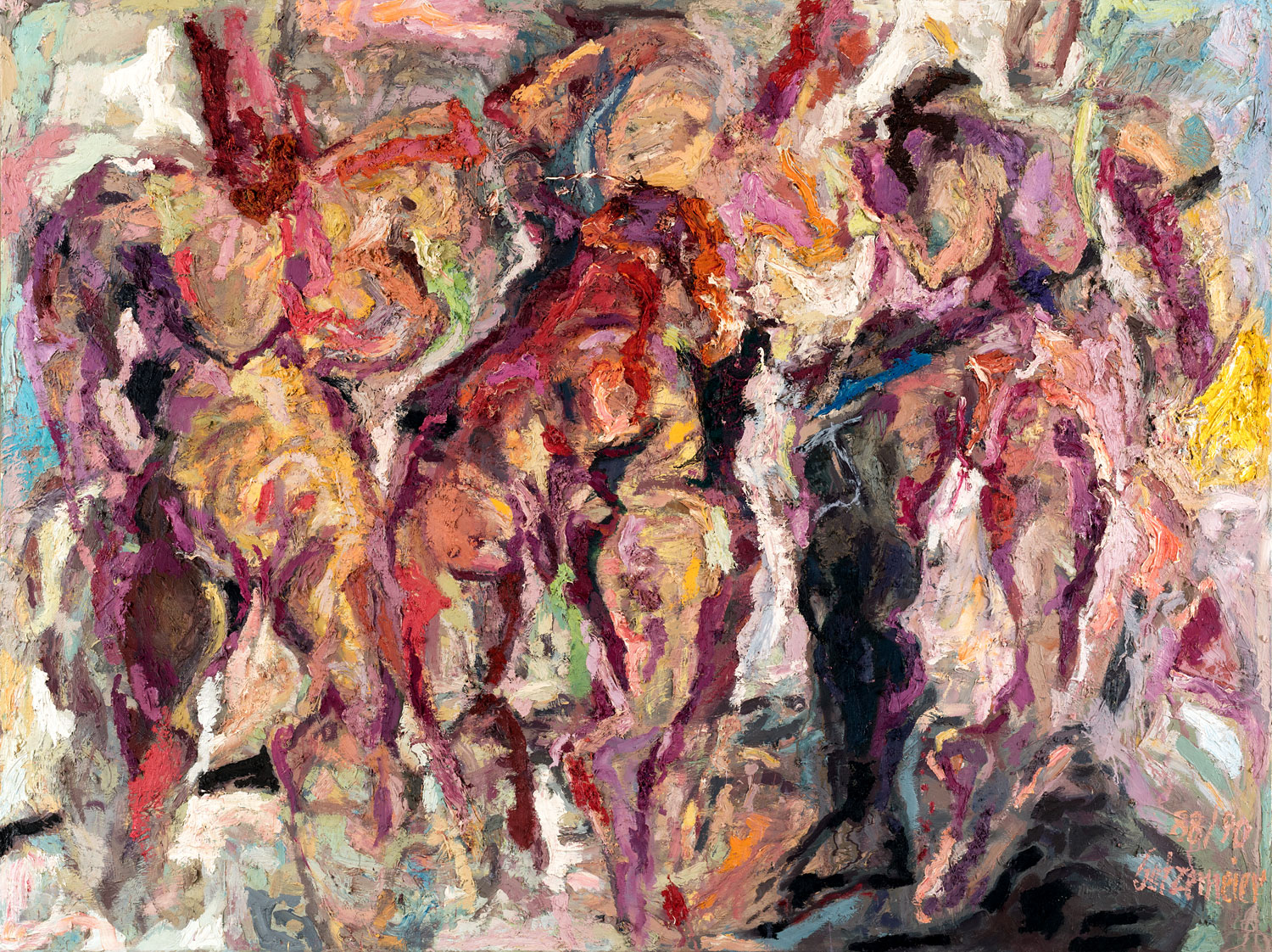 Thomas Gatzemeier Drei Grazien 1988-90 Öl auf Leinwand 150 x 200 cm
