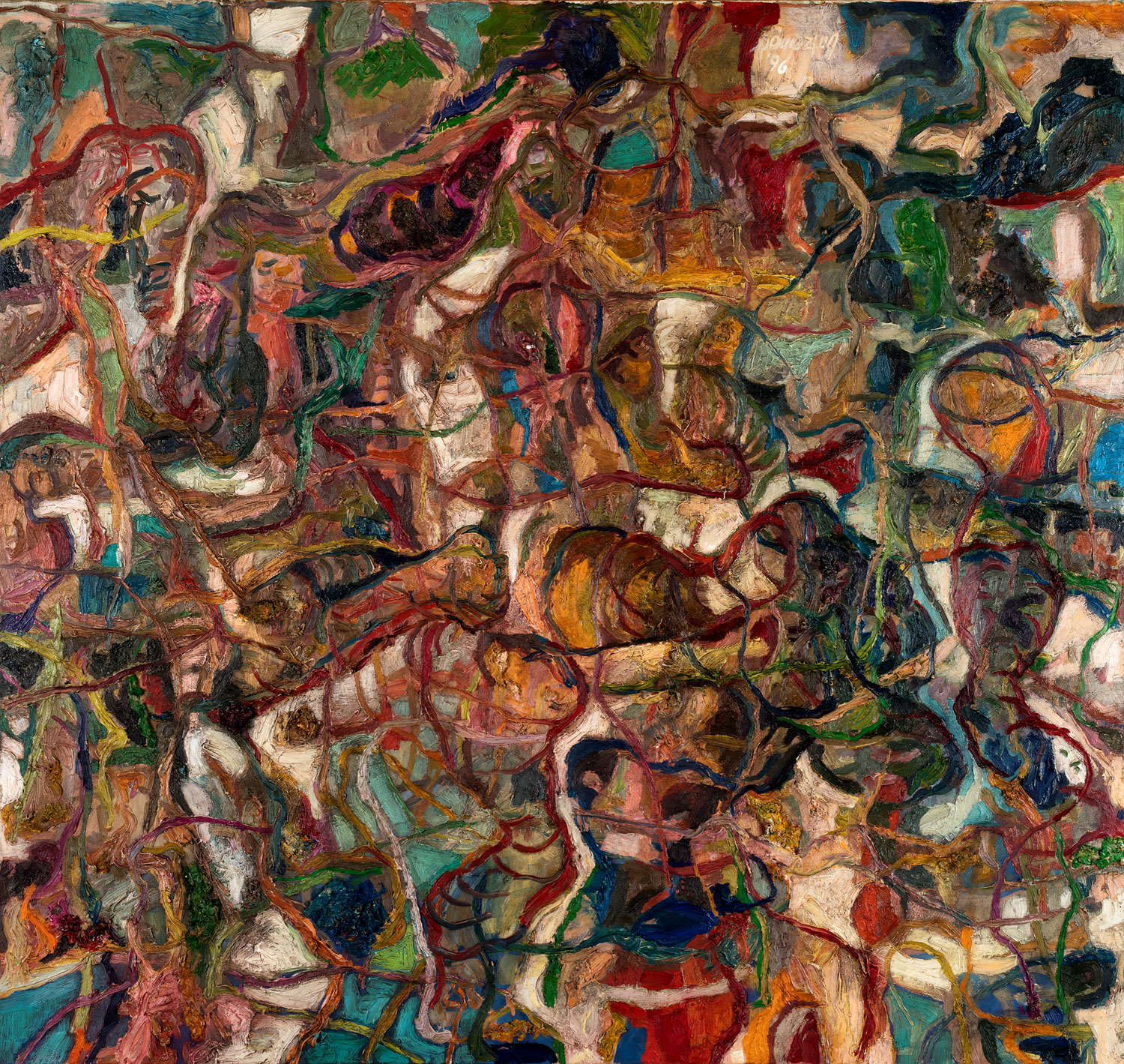 Thomas Gatzemeier Fragmentmuster 1996 Öl auf Leinwand 160 x 170 cm