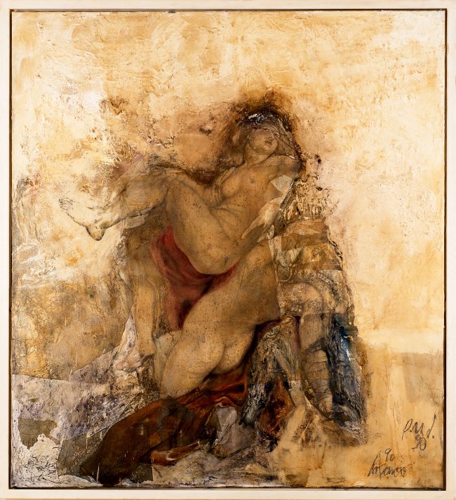 Thomas-Gatzemeier-p.u.d.-Variation-Raub-II-1990-Öl-und-Kalkfarbe-auf-Leinwand-200-x-180-cm